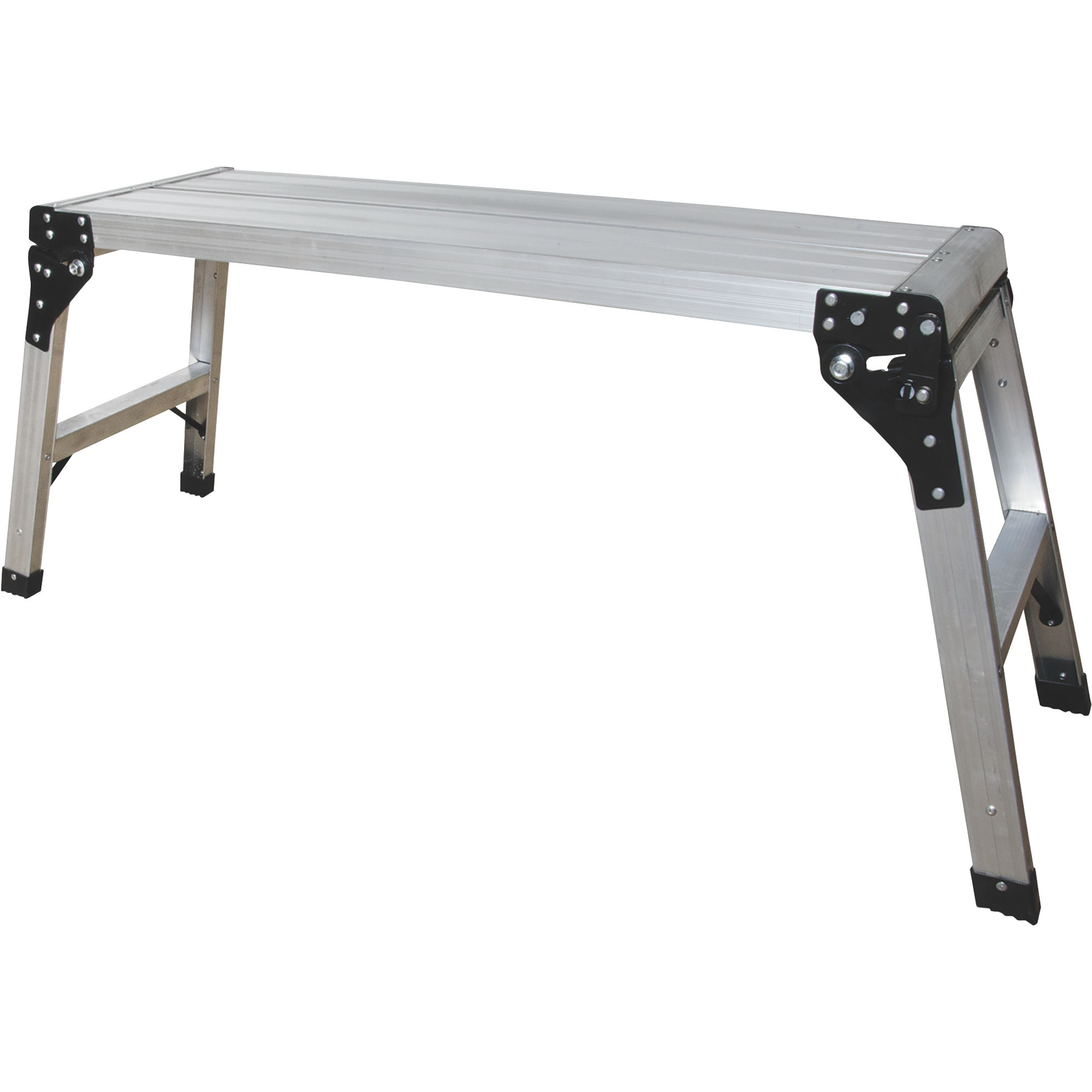 Metaltech 39in. Aluminum Portable Work Platform, 225-Lb. Capacity, 52.25in.L x 15.5in.W x 20.5in.H Open, Model# E-PWP7100AL